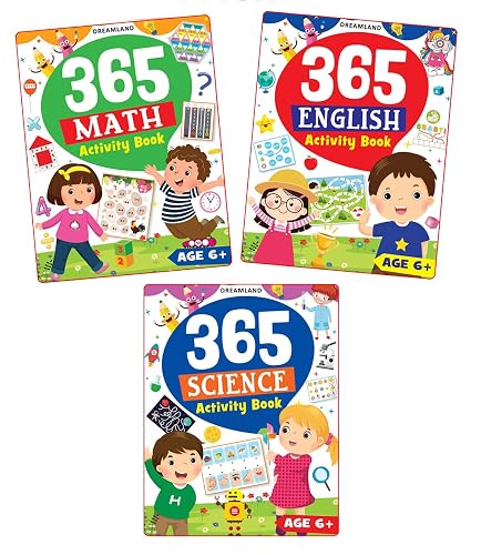 365 Activity Books Pack for Kids Age 6- 8 years - A Set of 3 Books| English, Maths, Science, 288 Pages