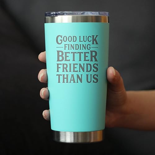 Miniatura 3 de Taza de café aislada con tapa deslizante con texto en inglés Good Luck Finding Better Friends Than Us, taza de café aislada de acero inoxidable,