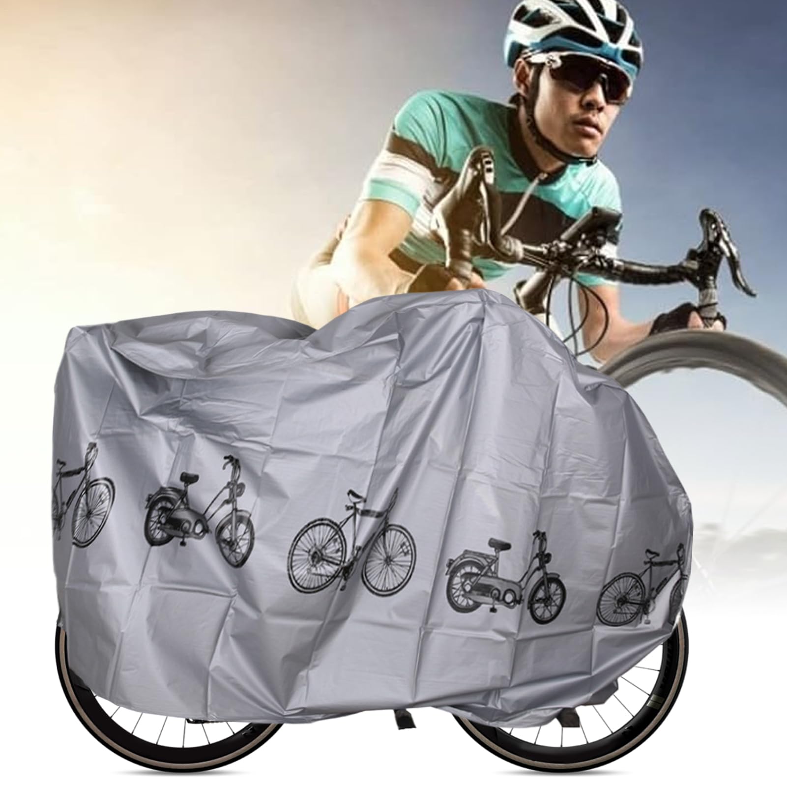 Telo Copri Bici Da Esterno Impermeabile, 200 X 100 Cm Copertura Anti Pioggia Per Bicicletta, Universale Copri Bicicletta Da Esterno Anti Polvere Pioggia Antis Neve Protezione UV