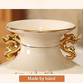 Amazon.co.jp: 花瓶 豪華な黄色の人工ブドウセラミック花瓶