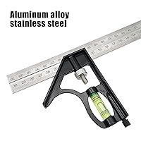 Vista 3 de Cuadrado de combinación de 12 pulgadas, marcado de 45 a 90 grados, herramientas de medición de carpintería para carpintería, juego cuadrado