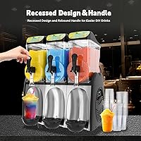 Vista 5 de Máquina comercial de granizado Máquina de margarita congelada de 12 galones para margaritas congeladas Mockaritas Daiquiris, máquina de granizado