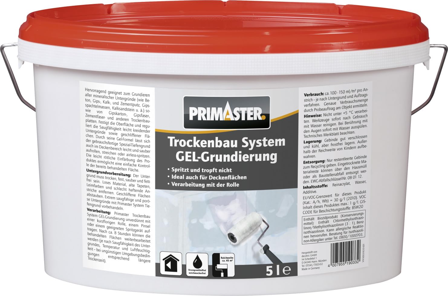 Primaster Spachtelmasse Primaster Gel-Grundierung Trockenbau System 5 l Produktbeschreibung