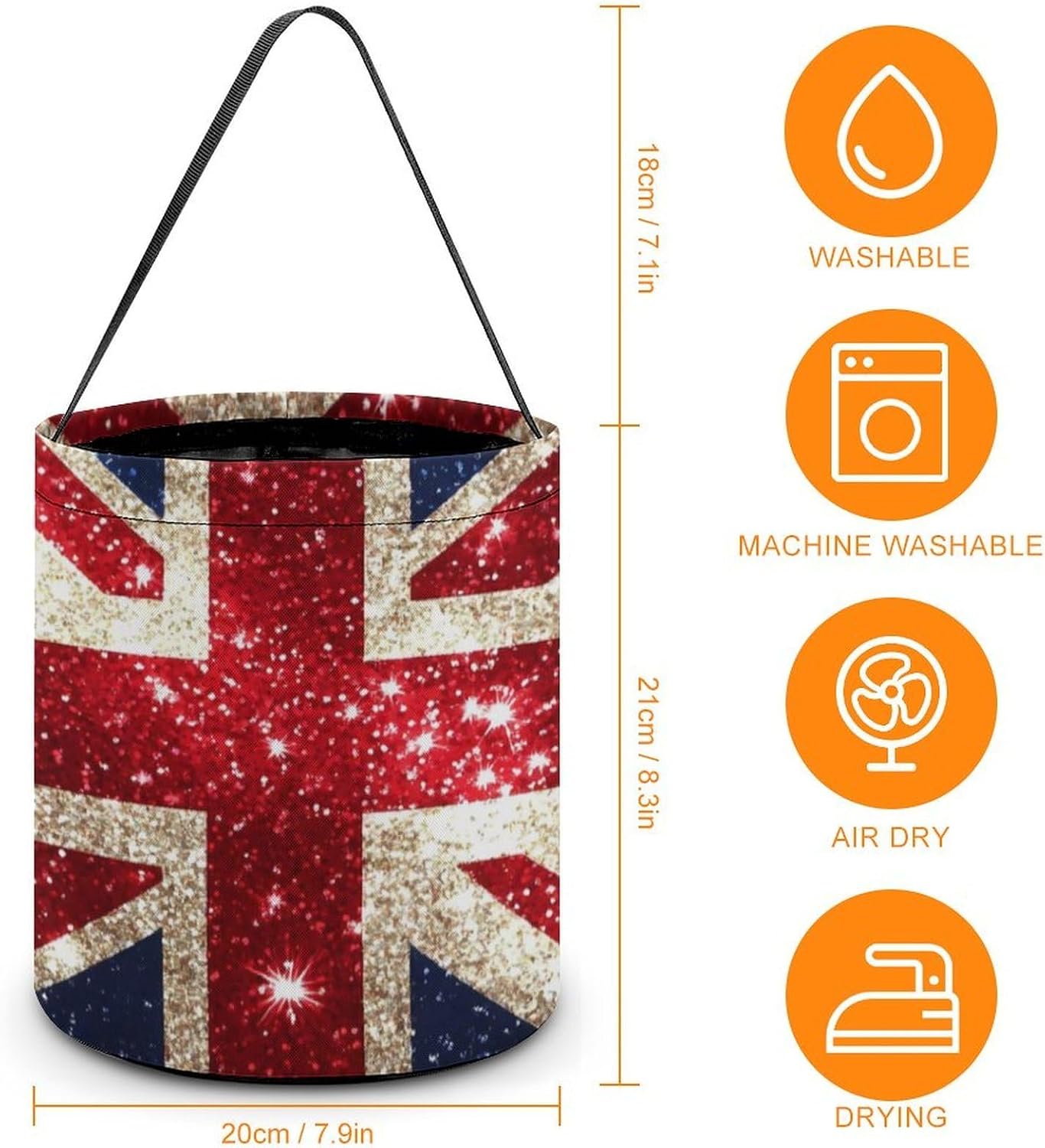 England Shining UK Flag Halloween Treat Bag Reusable Candy Basket Tote Goody Bags Gift Party