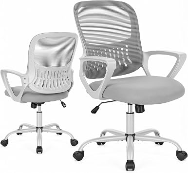 Sweetcrispy Executive Home Office Chair, Mesh Office Chair, Grey