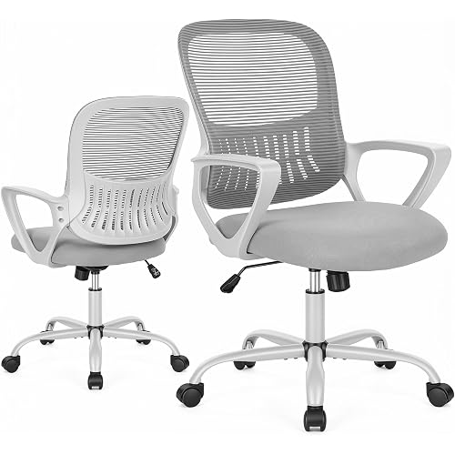 Sweetcrispy Executive Home Office Chair, Mesh Office Chair, Grey