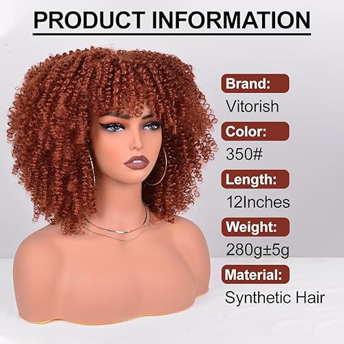 Miniatura 3 de Pelucas rizadas tipo afro para mujeres negras, pelucas rizadas de 12 pulgadas hechas a máquina, pelucas rizadas Afro Bomb de aproximadamente 9.88