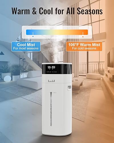 Miniatura 2 de Humidificador de niebla fría y cálida para habitación grande, humidificadores de 5.3 galones20 litros para el hogar de 2500 pies cuadrados,