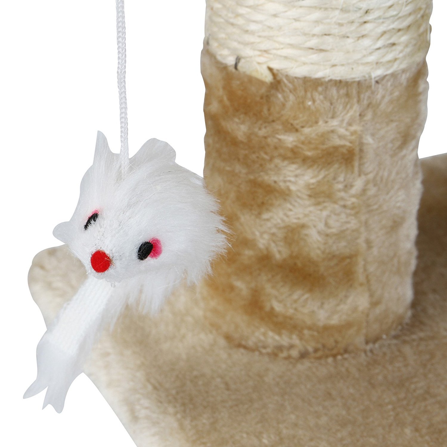 Albero per Gatto con Graffiatoio Cuccia Giocattolo Gatti Parco Giochi Tiragraffi in Sisal Naturale 170 x 49 x 49 cm (Colore Beige Conan 30055)