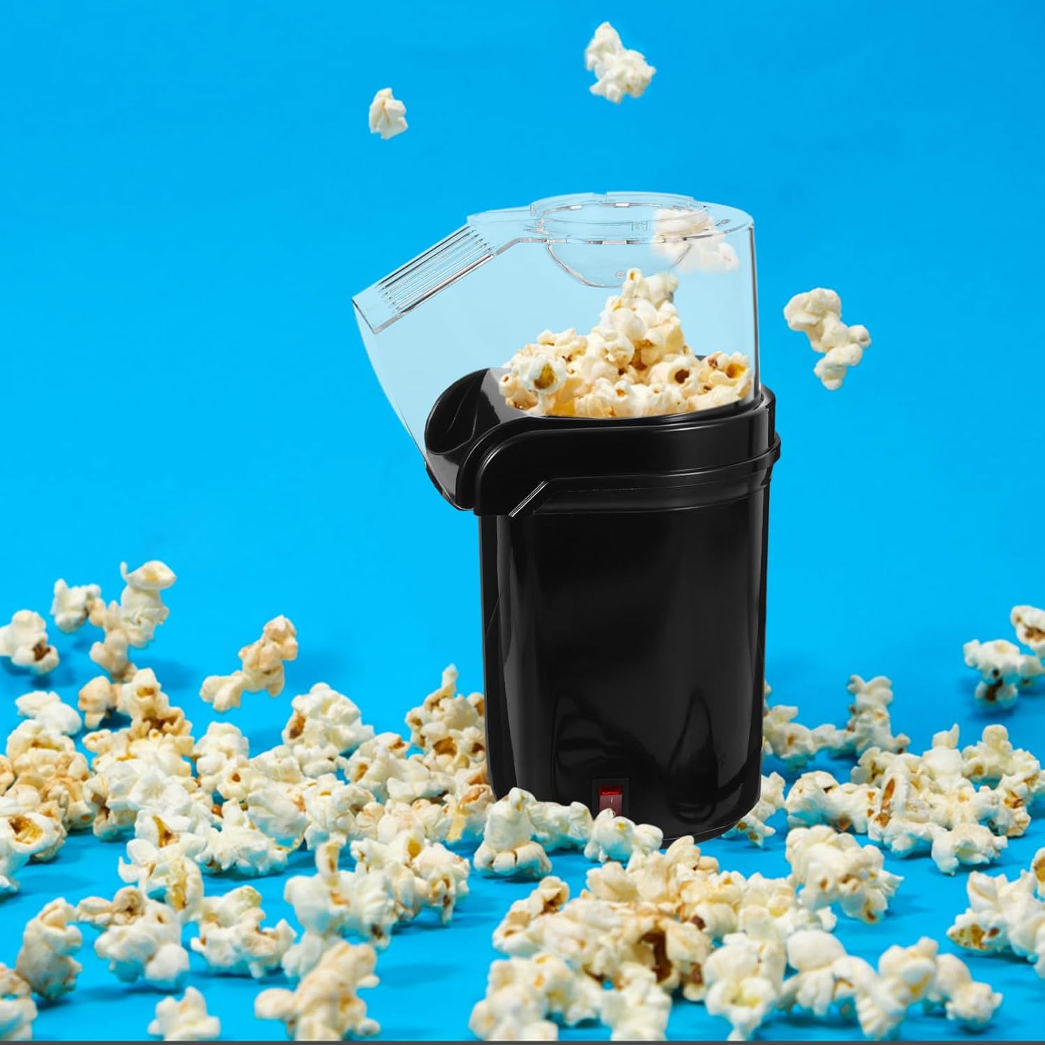 Zerodeko 110v Hot Air Popcorn Maker Electric Popcorn Machine Healthy Oil Snack Maker for Home Movie Compact Design for Easy Storage and Safe Black