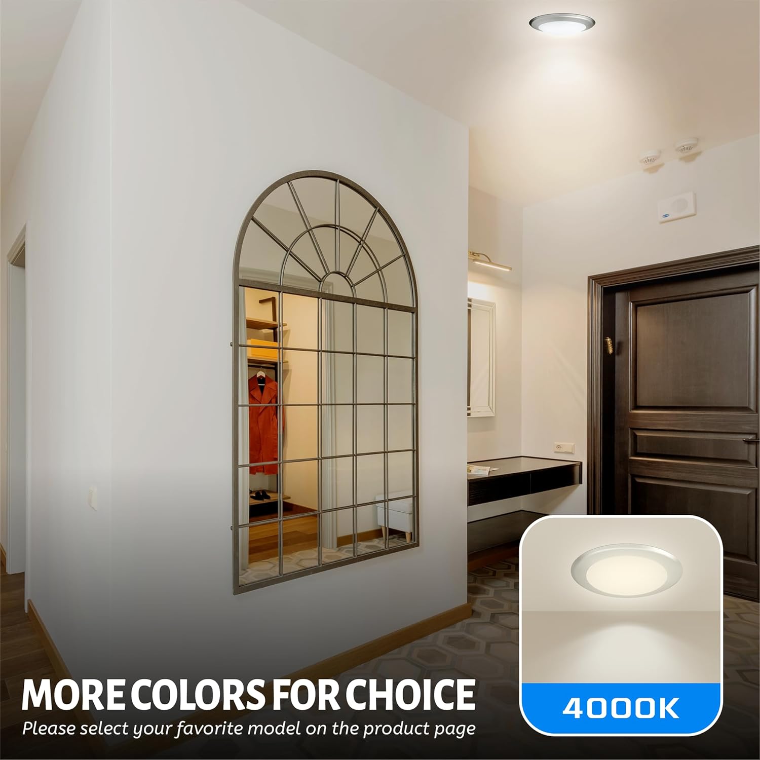 ECOELER 6in LED Flush Mount Disc Light, 16.5W Dimmable Ceiling Light Fixture, 4000K Cool White, 1000Lm, Low Profile Aluminum Trim, Brushed Nickel Finished, ETL-Listed, 10 Pack