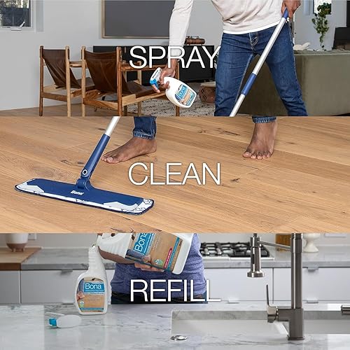 Vista 6 de Bona PowerPlus Hardwood Floor Deep Cleaner Spray - 32 fl oz - Refillable - Oxygenated Formula and Residue-Free Floor Cleaning Solution - for Wood
