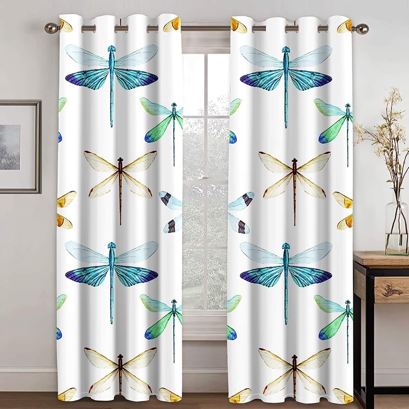 Rideaux occultants thermiques 107x244 imprimé libellules