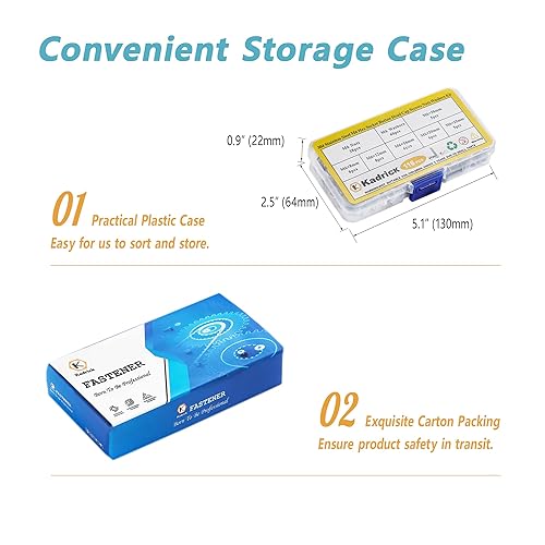 Miniatura 4 de Kadrick Tornillos métricos M6 surtidos de cabeza de botón, 116 unidades, M6x8mm, 0.472 in, 0.630 in, 0.787 in, 0.984 in, 1.181 in, 1.181 in, 1.181