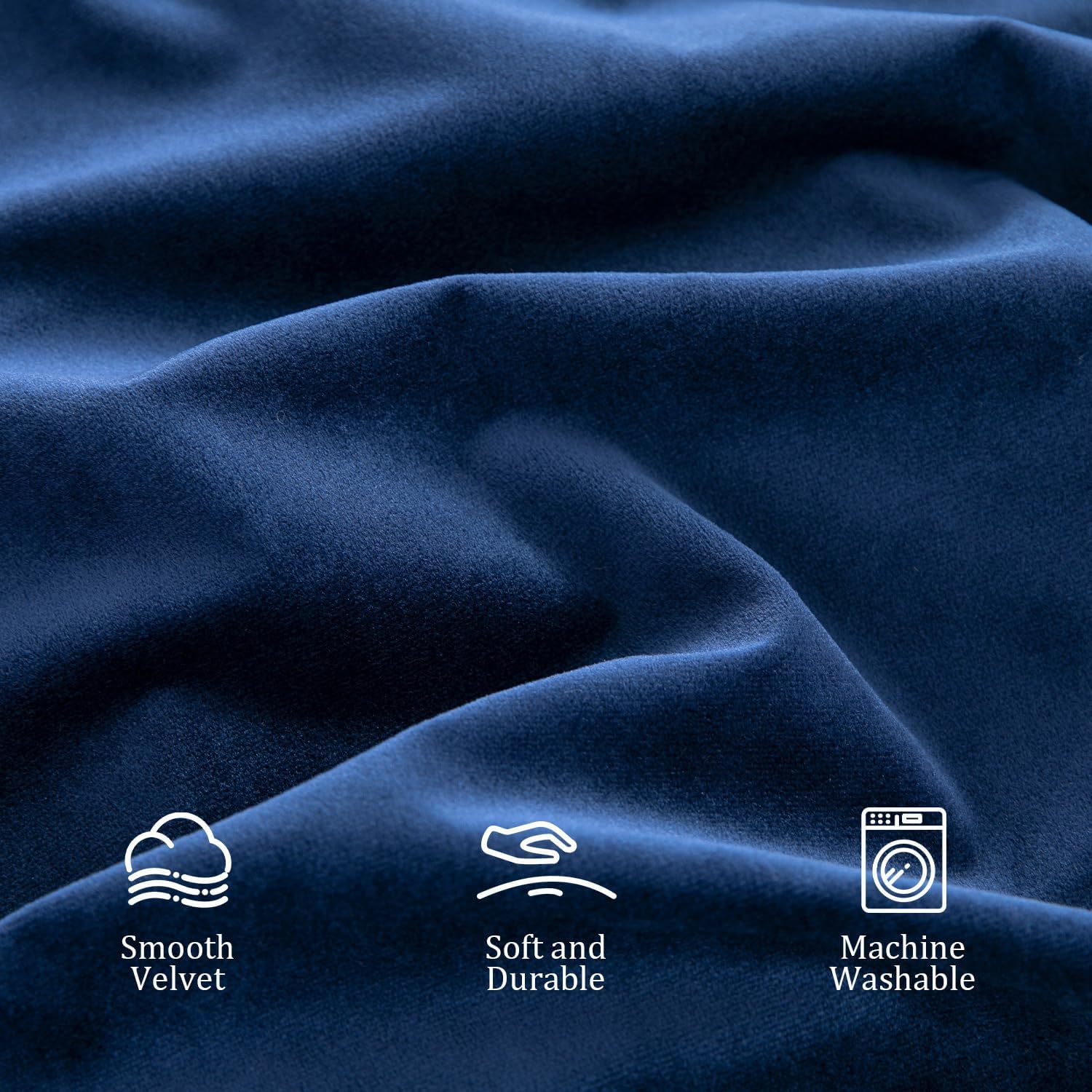 Leeva Royal Blue Velvet Blackout Curtains - 52x84 Inch Thermal Insulated Drapes with Tassel Trim, Soundproof Room Darkening Window Panels for Bedroom, Luxury Set of 2