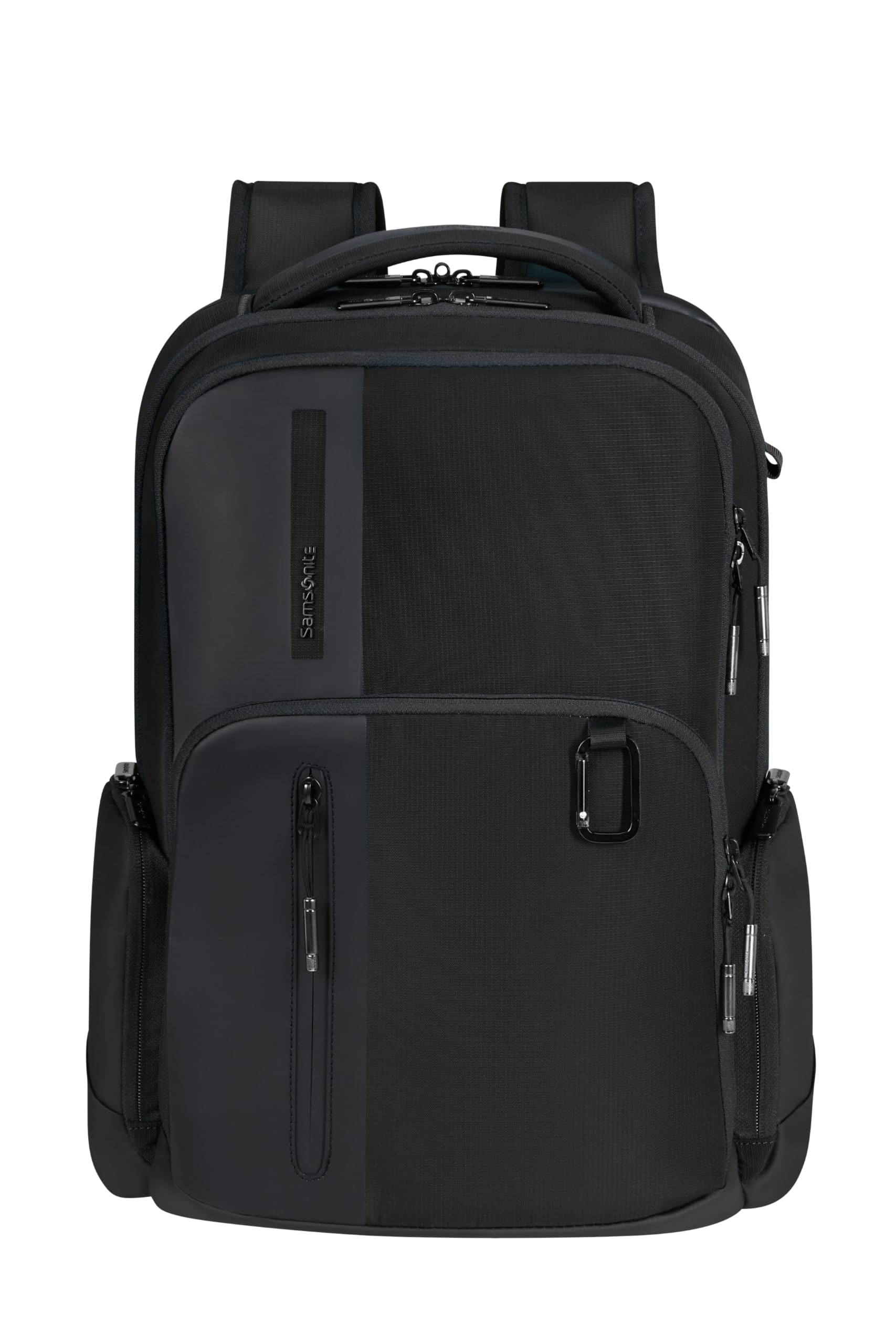 Samsonite Biz2Go Zaino per Laptop 15.6" Zaino Business da Uomo | Dettagli riflettenti, impermeabile, porta USB, cinghie pettorali rimovibili, scomparti per bottiglie, 44 cm, 22,5 l, nero