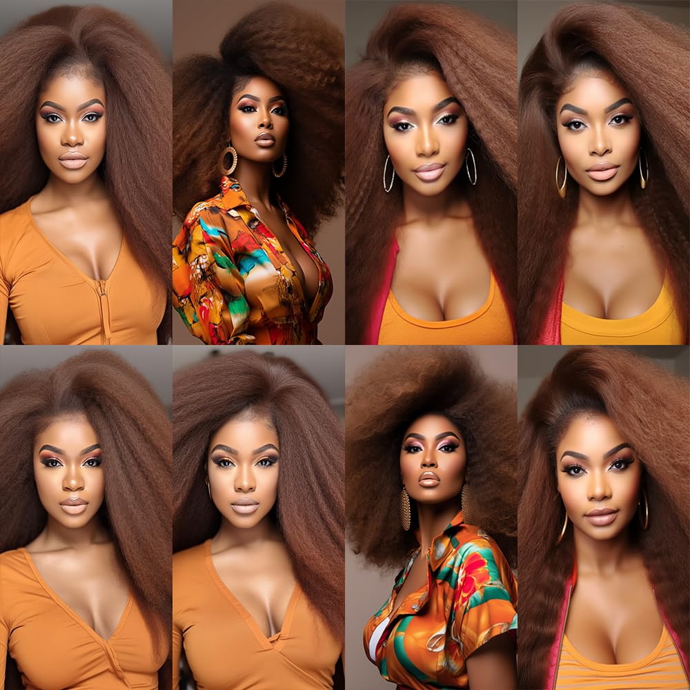 14 16 18 Inch Chocolate Brown Bundles Kinky Straight Human Hair Color 4 Dark Brown Yaki Straight Bundles Human Hair Real Unprocessed Brazilian Virgin Hair Bundles