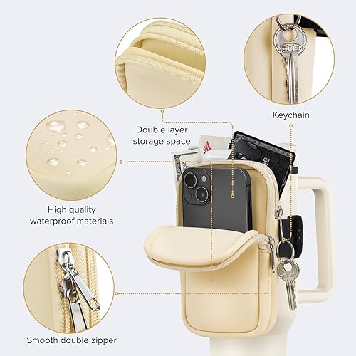 Miniatura 2 de Bolsa para botella de agua para Stanley Cup de 40 onzas, 30 onzas, bolsa para botella de agua para correr, tarjetas, llaves, teléfono, accesorios de