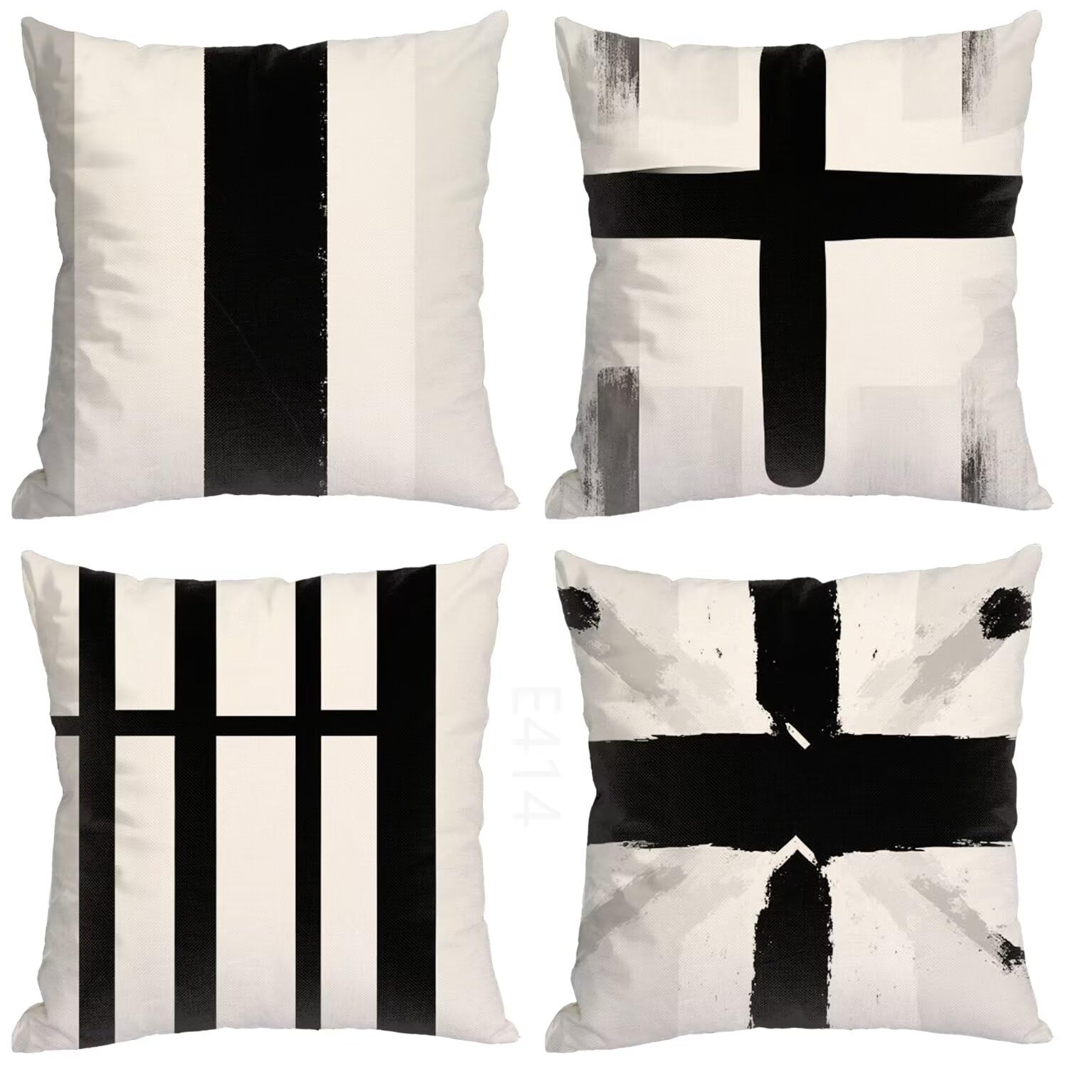 retrò Federe Cuscini Divano 45x45cm,4 Pack Banda Estate Esterno Cuscini per Divano,Doppio Lato Quadrato Morbido Cuscini Divano,per Divano Soggiorno Sedia Letto Autunno Dekoration Cuscino,Regali LY-414