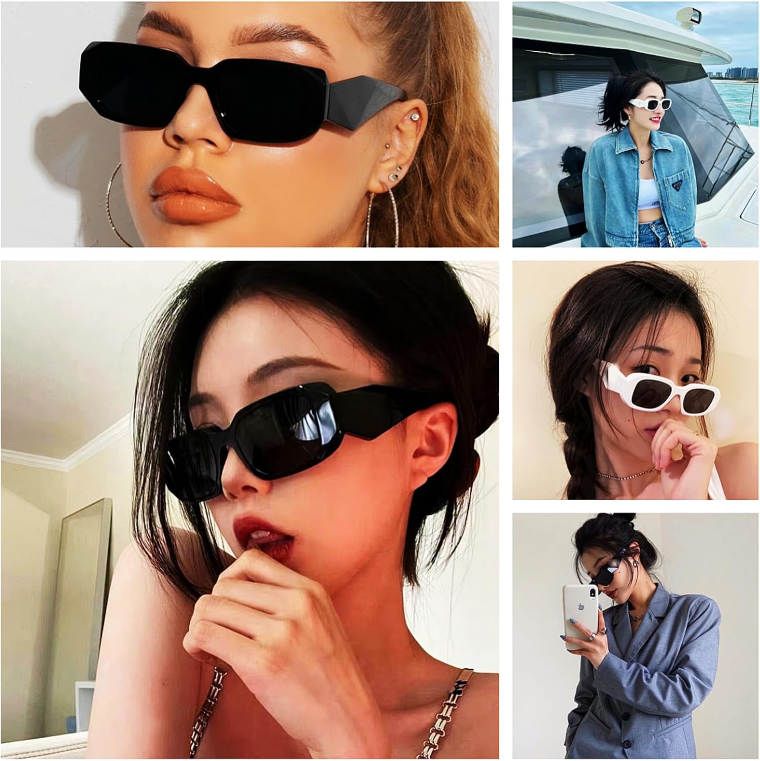 10-Pack Y2K Sunglasses, Irregular Square Frame UV400 Protection Unisex Party Favors Bulk Accessories (Women & Men) - Image 2