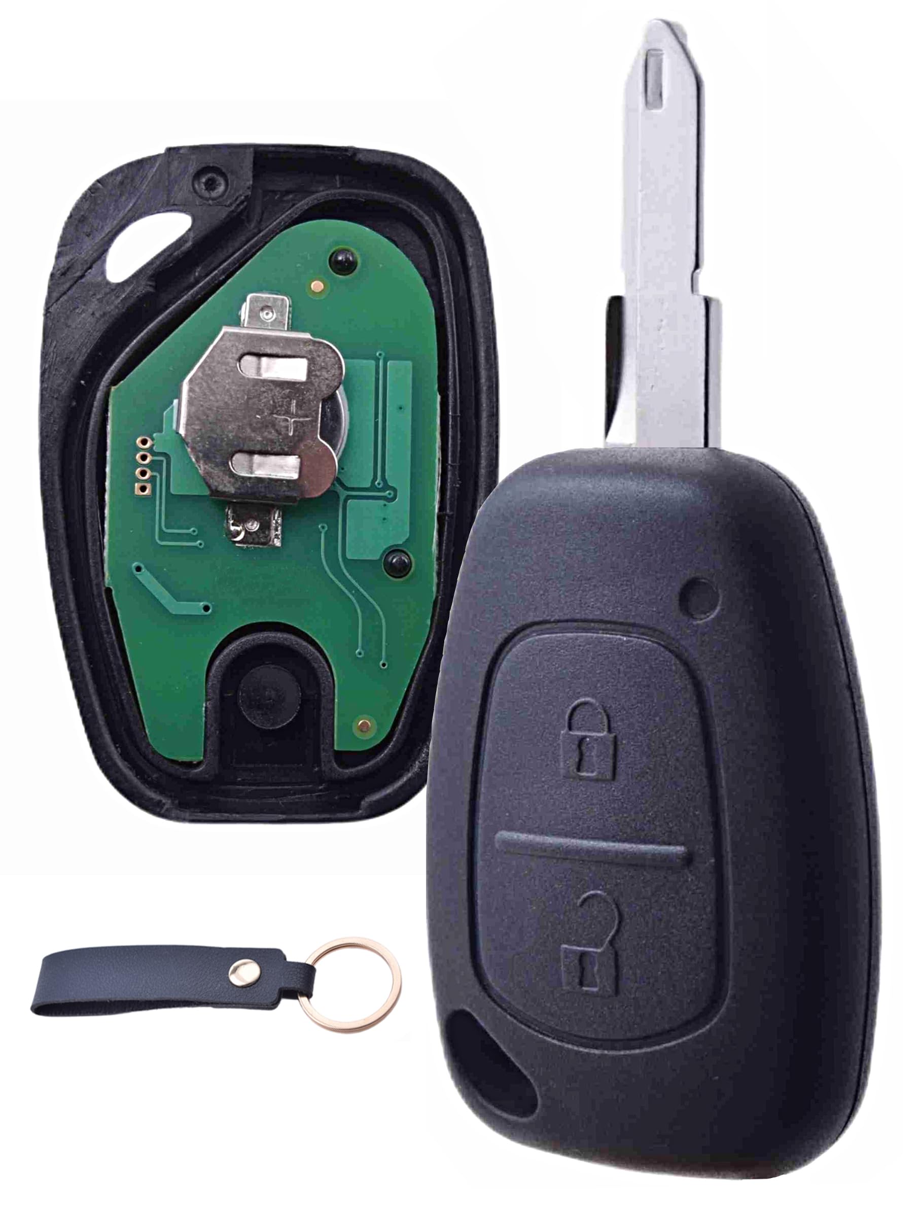 Clé Vierge Electronique à Programmer ID46 Compatible avec Renault Kangoo Master Trafic 2 Opel Vivaro Movano Vauxhall Lame NE73 Télécommande à Distance Testée