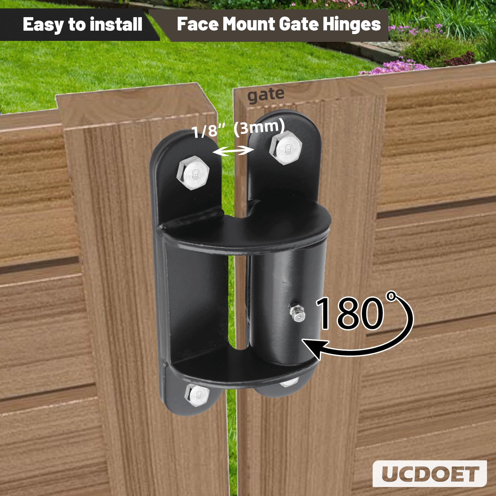 Bisagras de puerta mejoradas de 7 pulgadas resistentes con grasa Zerk, perno de bisagra de puerta de rodamiento de montaje frontal o bisagras de soldadura para puertas de remolque grandes y