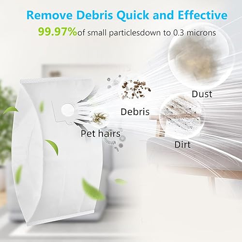 Miniatura 5 de Paquete de 15 bolsas de vacío HEPA tipo Q/C 53292 compatibles con Kenmore Canister Vacuum 81214, 81414, 81615, 81714, BC3005, 200/400/600/700/800,
