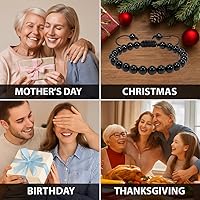 Vista 22 de Adjustable Crystal Bracelet – Gemstone Bead Bracelet with Adjustable Macrame String – Chic Gemstone Bracelet for Men and Women – 8mm Round Healing