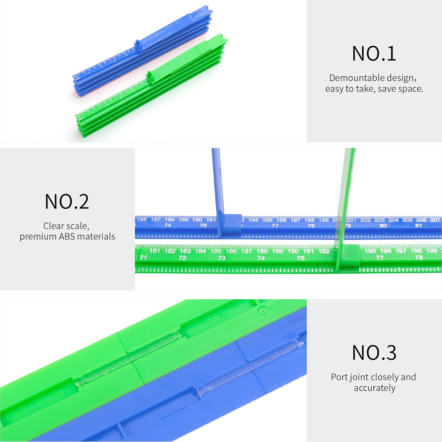 Height Measurement for Wall, Children Adult Height Measure Rod, 3D Removable Growth Chart Stick, Wall Mounted Splicing Ruler for Kids Baby Nursery 79 inch (Blue)