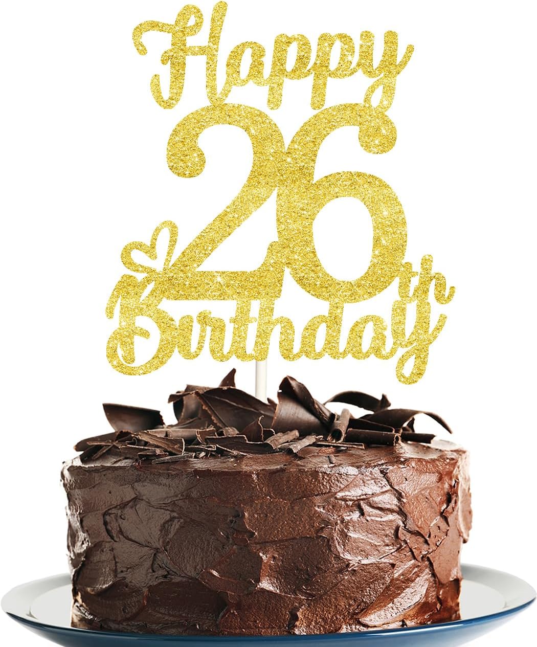 26 Birthday Cake Toppers-Gold Glitter, 26th Cake Topper for Men,26 Cake Topper For Women, 26th birthday decorations,26th Birthday Cake Topper Twenty six - Image 4