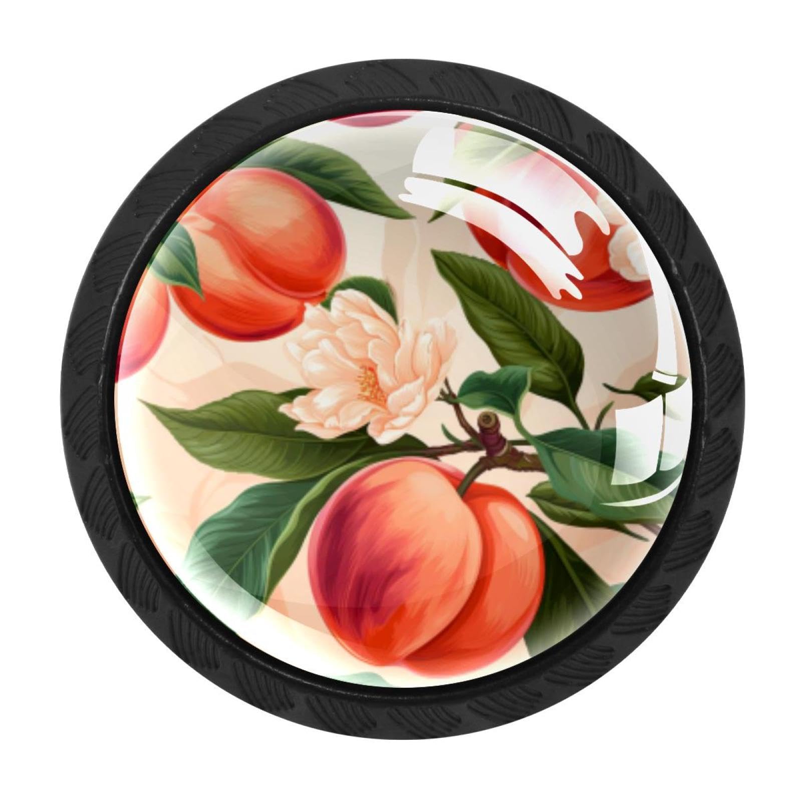 CHENZZZZ 4 Pieces Round Cabinet Knobs Rustic Dresser Knobs, Drawer Cupboard Wardrobe Cabinet Pulls Handles Hardware for Home Kitchen Furniture, Peach