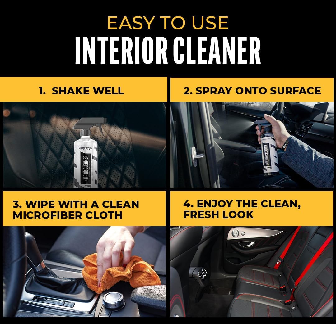 Legendary Interior Cleaner 16oz (2Pack) - All Purpose Interior Detailer & Carpet Cleaner for Cars - Safe on Leather, Plastic, Vinyl, Upholstery & Dashboard - UV Protectant - Tough on Stains & Dirt image 4 of 8 B0DWL1G84T