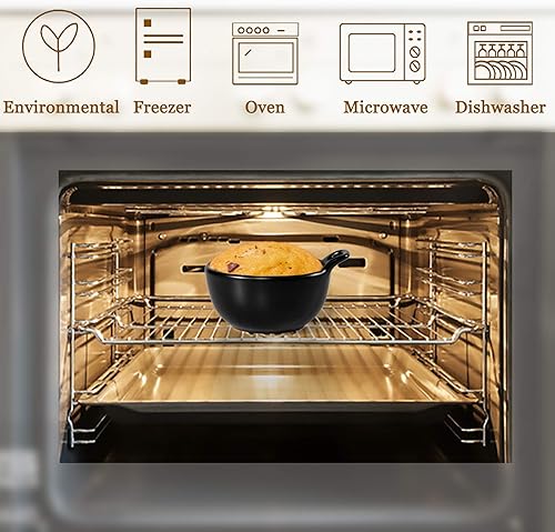 Miniatura 4 de Hoxierence - Tazón de postre de cerámica mate de 10 onzas, guarniciones pequeñas para tazón de helado, aperitivo, inmersión, juego de 4 (negro)