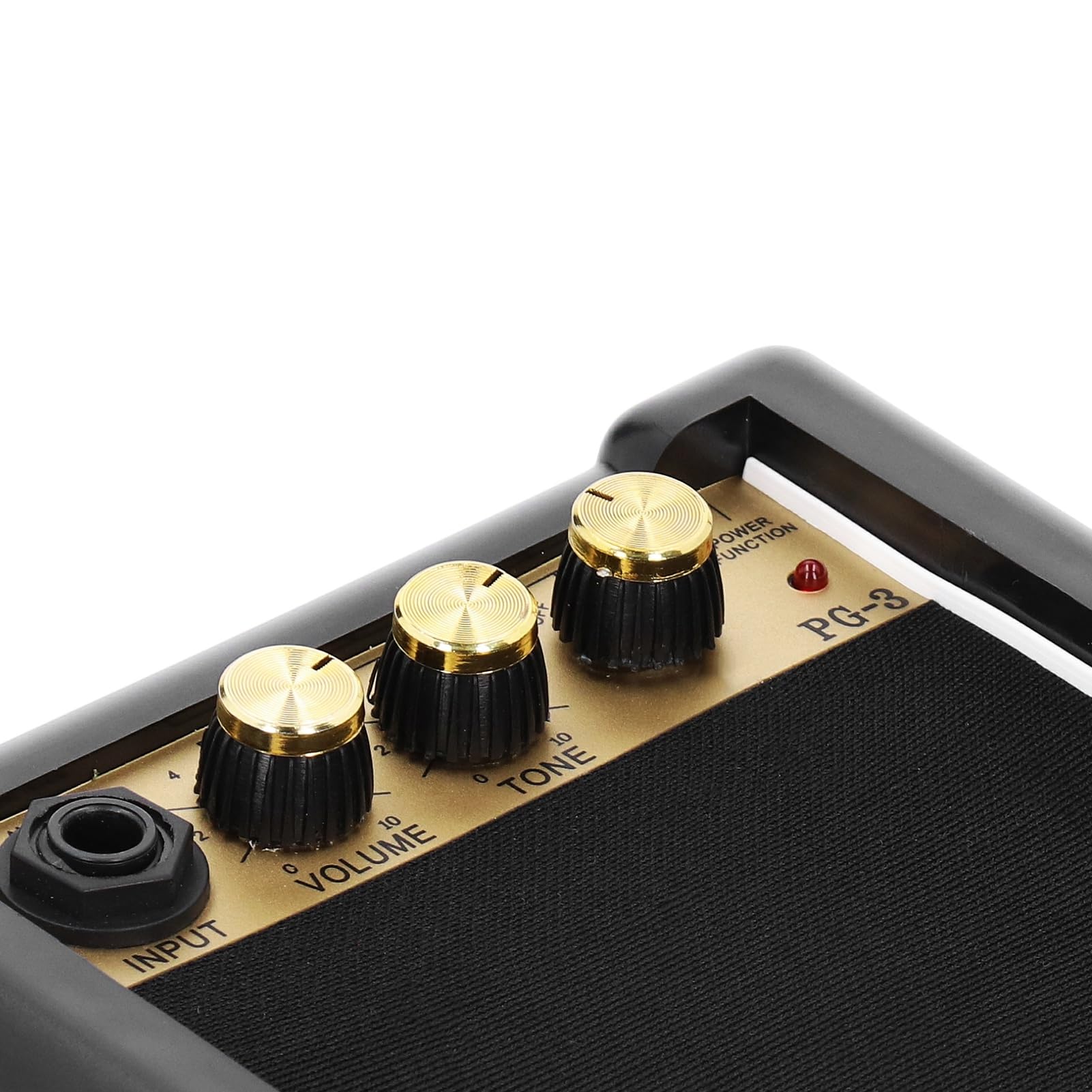 Compact Guitar Amplifier Portable Mini with Volume and Tone Control, Easy to Carry, Metal + Plastic, Black + Gold