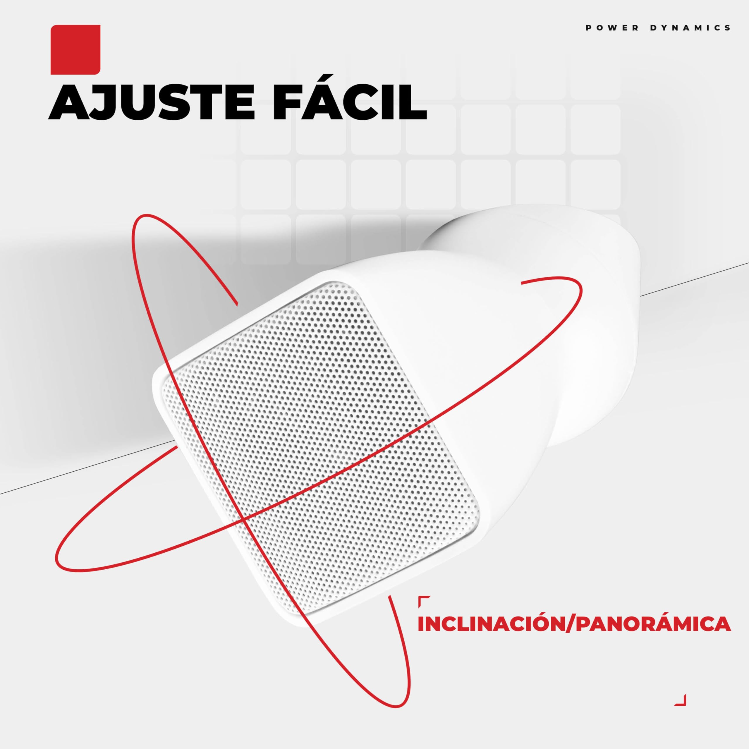 Power Dynamics BSX30W + PRM120 + RX22 – Sistema Sonido 100V con 16 Altavoces Pared Blancos 2.5" 30W, Amplificador 120W Bluetooth MP3 y Cable 100m para megafonía e Hilo Musical, Color Blanco