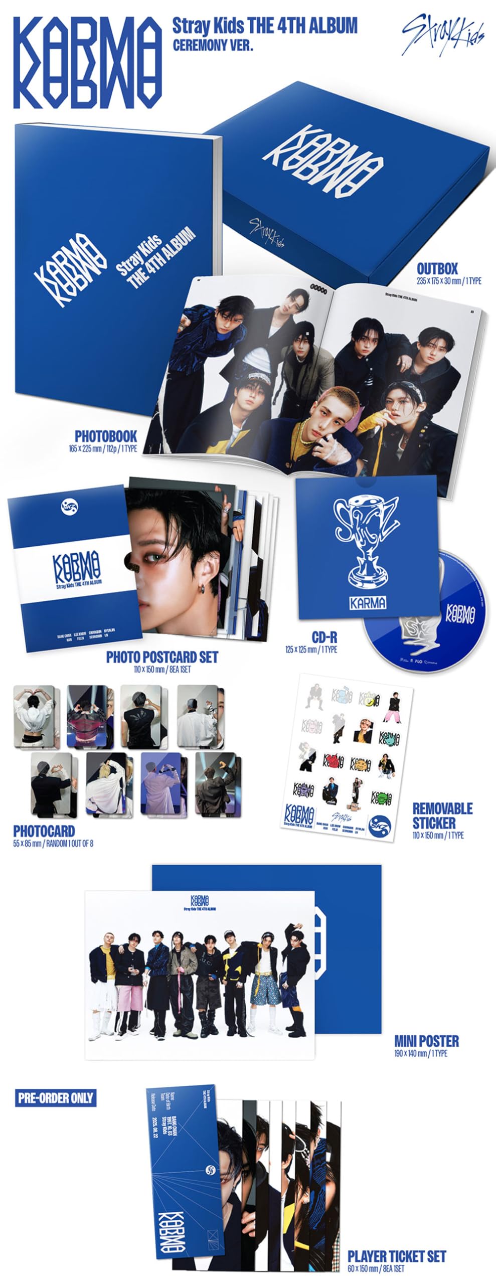 STRAYKIDS SKZ : KARMA (Ceremony Version) 4th Album CD-R+Mini