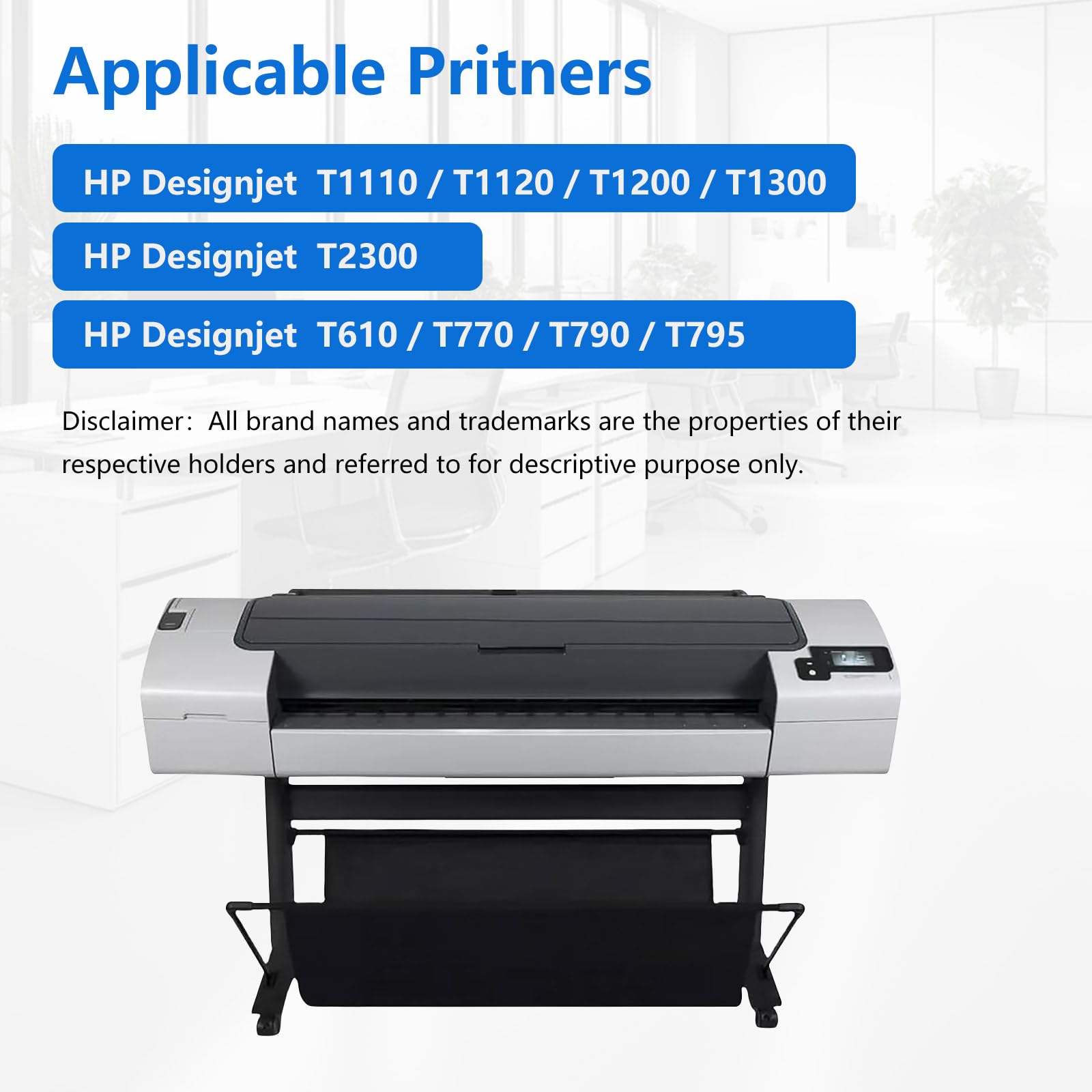 72 cartuchos de tinta de repuesto para 72 C9403A C9370A C9371A C9372A C9373A C9374A, compatible con HP Designjet T1110/T1120/T1200/T1300/T2300/T610/T770/T790 / T795