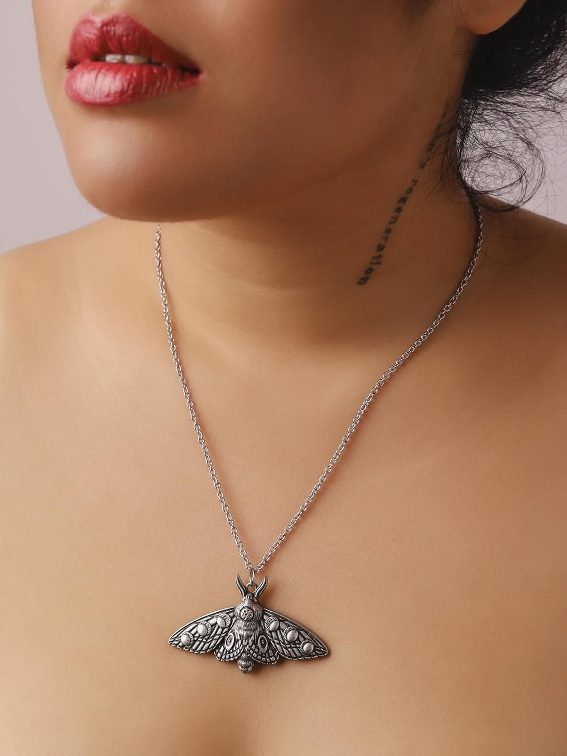 HAQUIL Vintage Moth Pendant Necklace Jewelry for Men Women Antique Plated Jewelry - Image 2