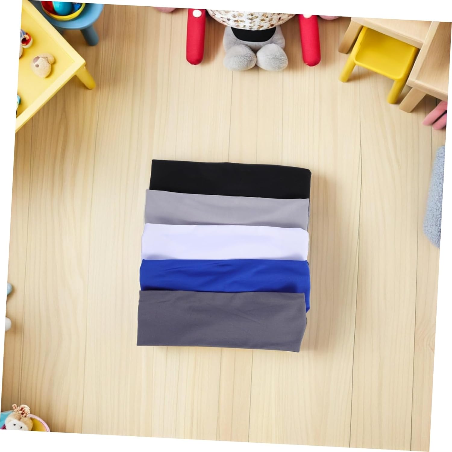 Toddmomy 5pcs Kids Sports Headband: Athletic Sweatbands Headband Wicking Elastic Hairbands for Girls Boys Toddler Children Soccer Baseball Basketball