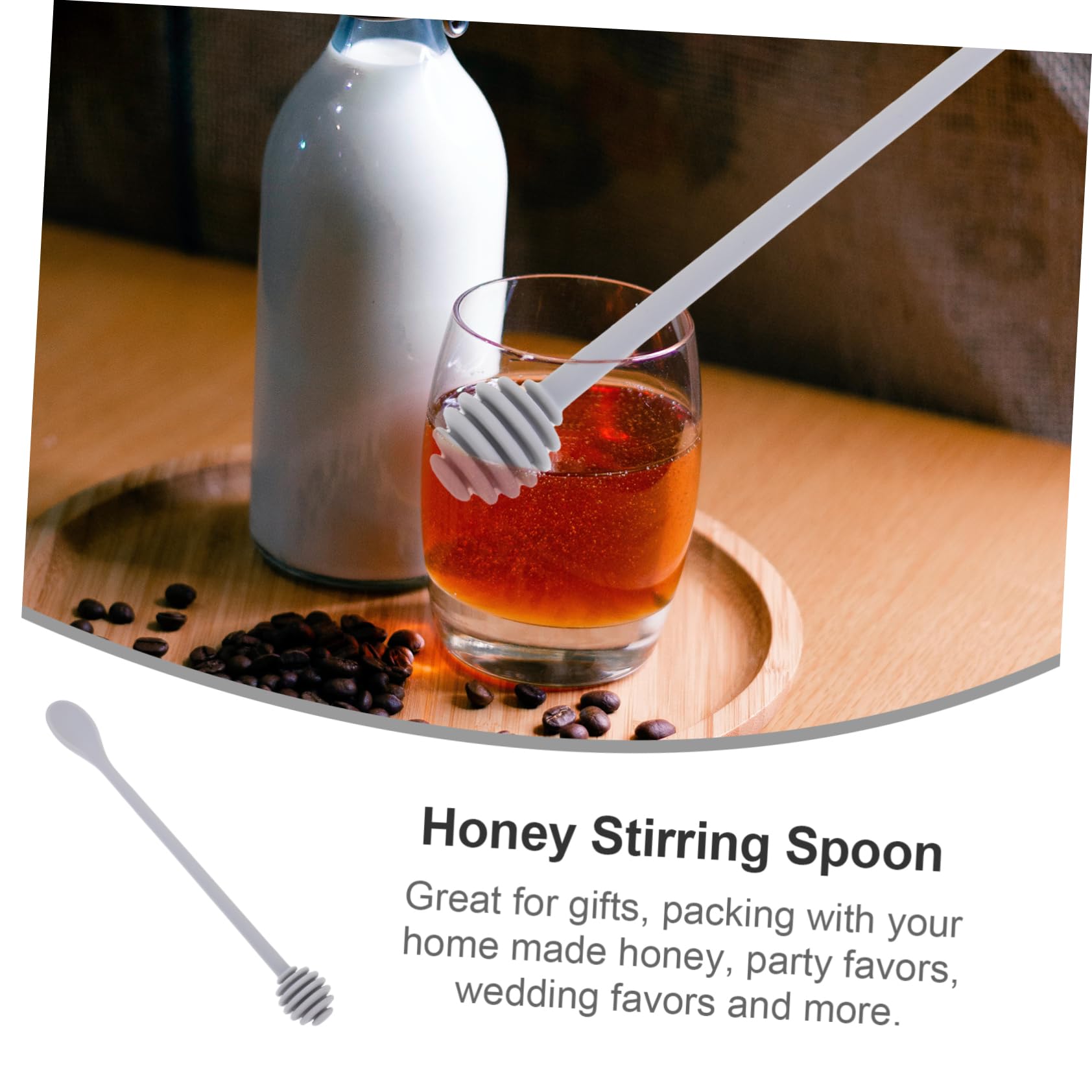 Cabilock Spoon with Long Handle Versatile Honey Mixing Tool for Kitchen for Syrups and Unctuous Foods and Home Use Random Color Random Color