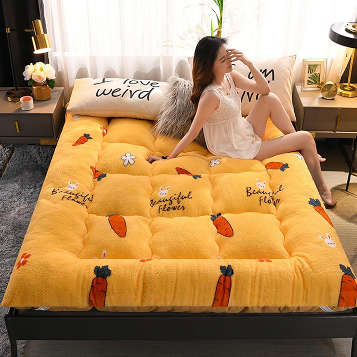 Japanese Style Roll Up Mattress, Thick Futon Floor Mattress