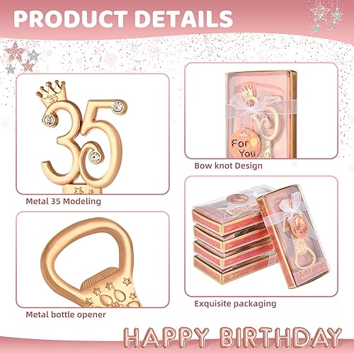 Miniatura 3 de 24 boxes of rose gold themed 50th birthday bottle openers favored for 50th anniversary wedding party gifts 50th birthday party souvenirs or party