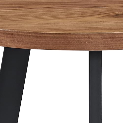 Miniatura 9 de Lavish Home Mesa auxiliar redonda industrial con parte superior de MDF y marco de metal para sala de estar, dormitorio, pasillo o dormitorio, 18