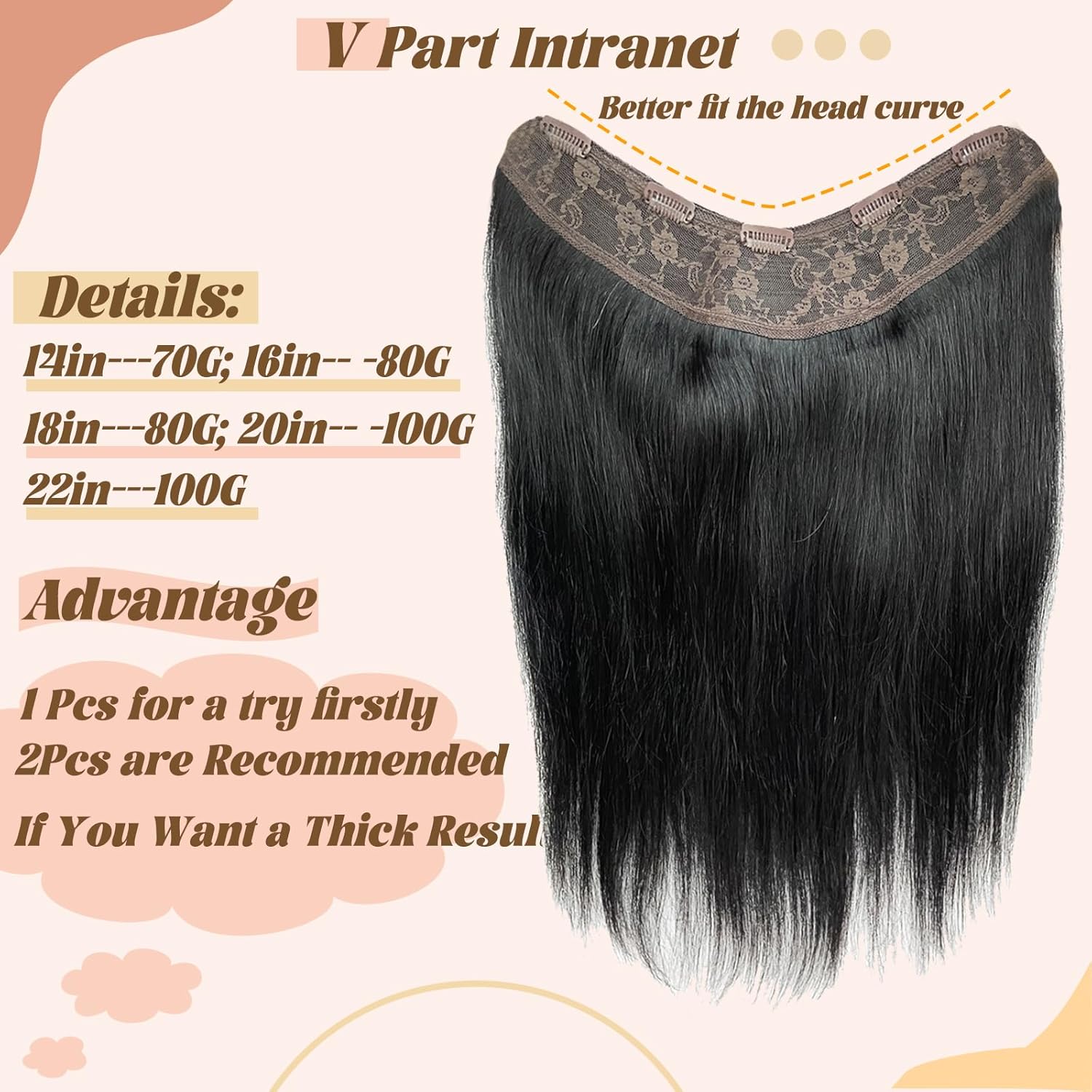 Clip in Hair Extensions Real Human Hair,Jet Black One-piece Hairpieces with 5 Clips Double Weft Black Clip in Extensions 3/4 Full Head for Thin Hair Straight Clip in 16" 80g