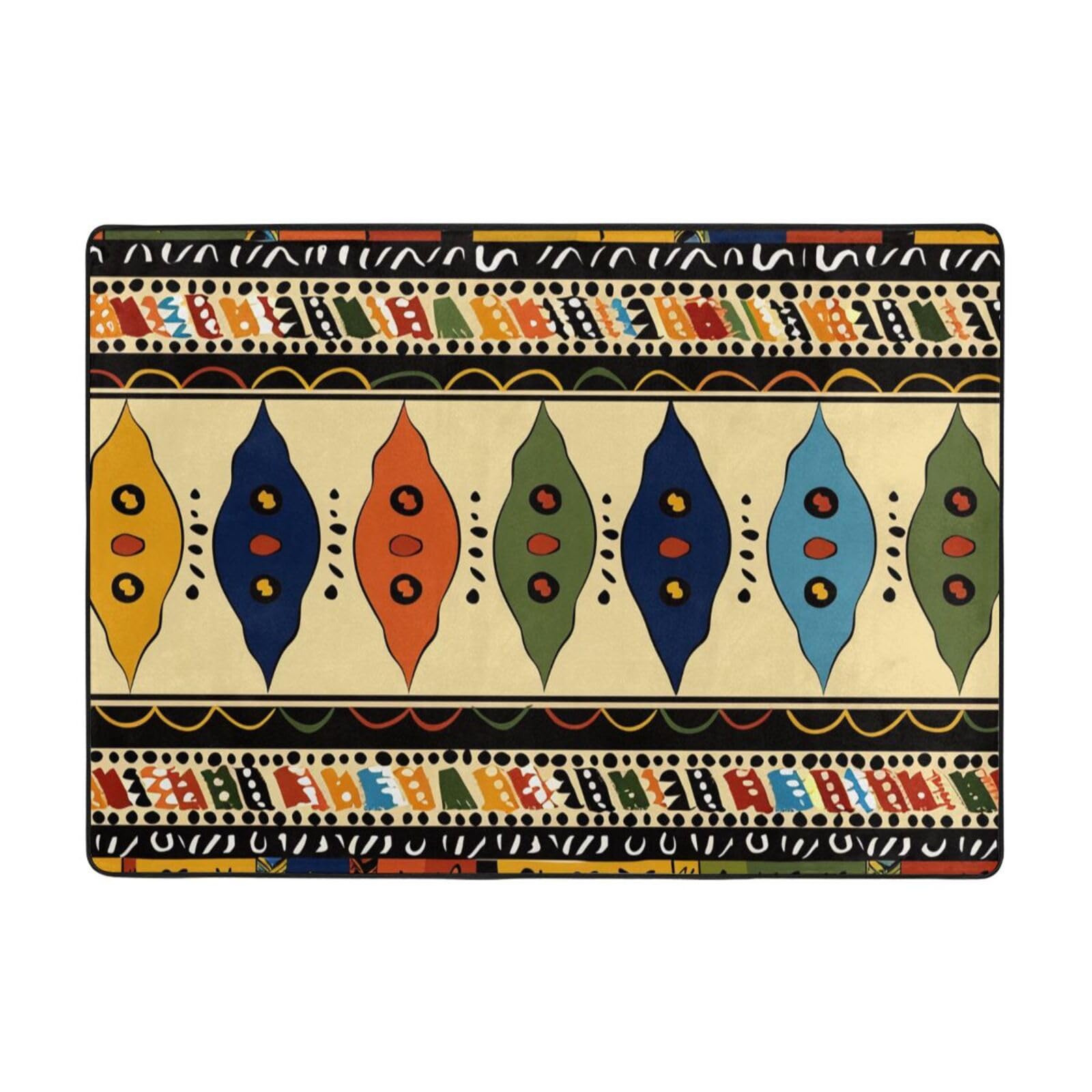 Tapis africain pour salon et salle à manger grand format bohème chic