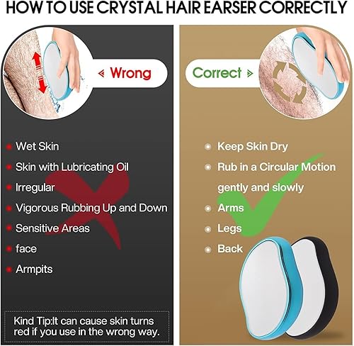 Miniatura 7 de Asokeyer 2 borradores de pelo de cristal para mujeres y hombres, 2023 nuevo borrador mágico de cabello, depiladora suave portátil, herramienta