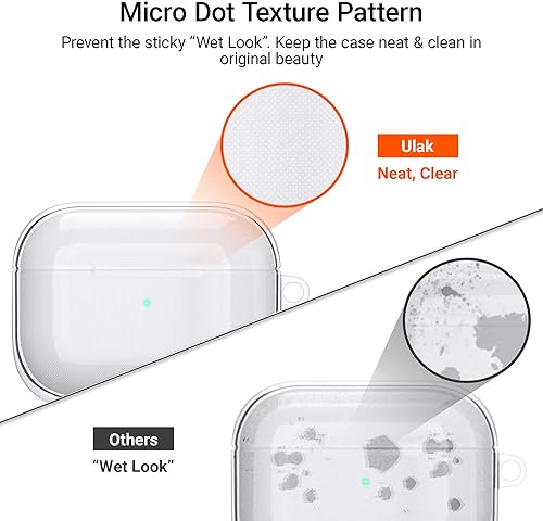 Miniatura 3 de ULAK Funda compatible con Airpods Pro transparente funda protectora diseñada de poliuretano termoplástico suave transparente a prueba de golpes
