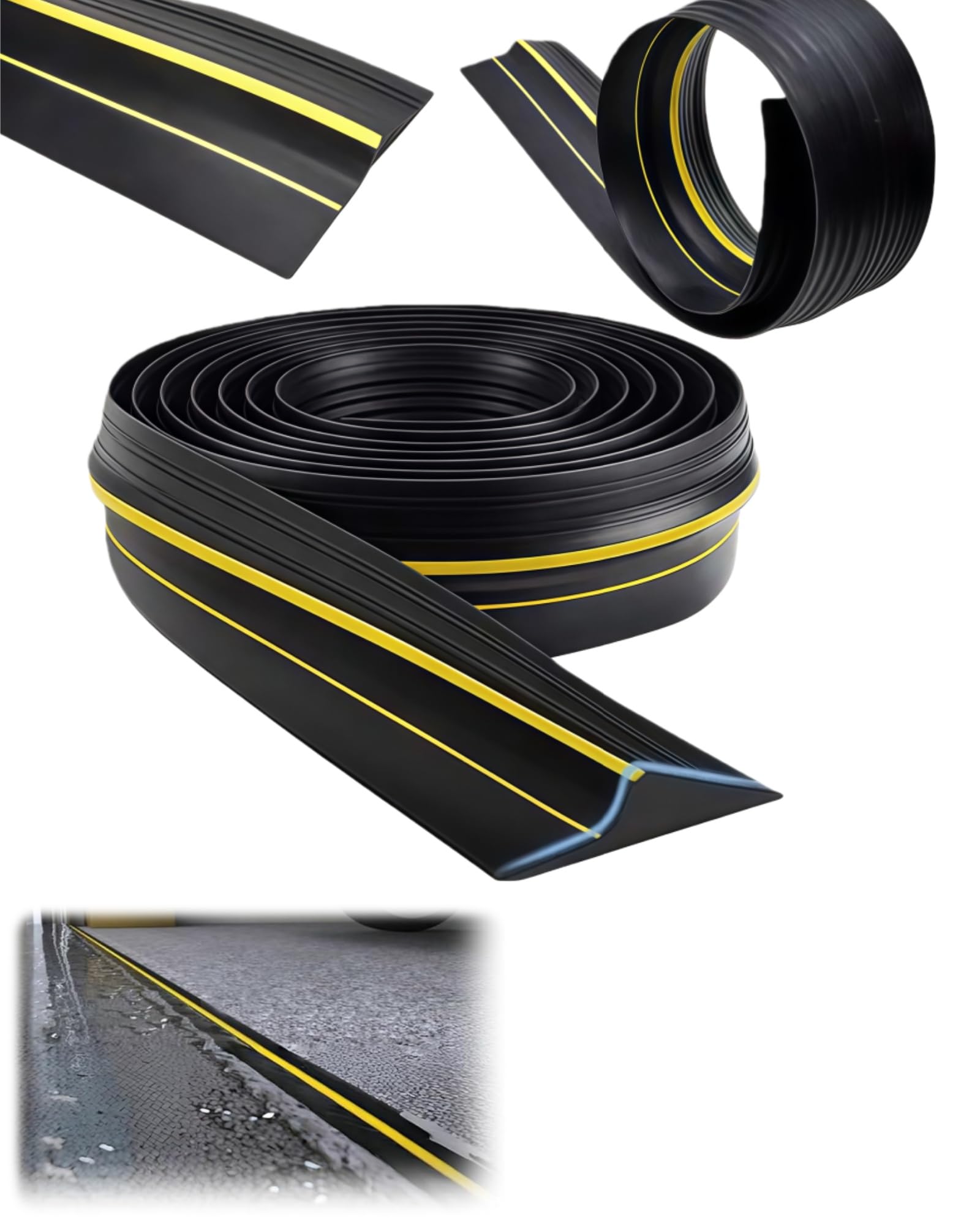 【新型アップ高さ調整】5M ゴムストリップ 20ft 幅90MM 車庫 ガレージドアシール シャッター 隙間対策 防風雨ゴム 滑り止めリッジ 車庫ドアシール 取り付けやすい 防雪 雨 風 クモ バッタ対策 応急措置