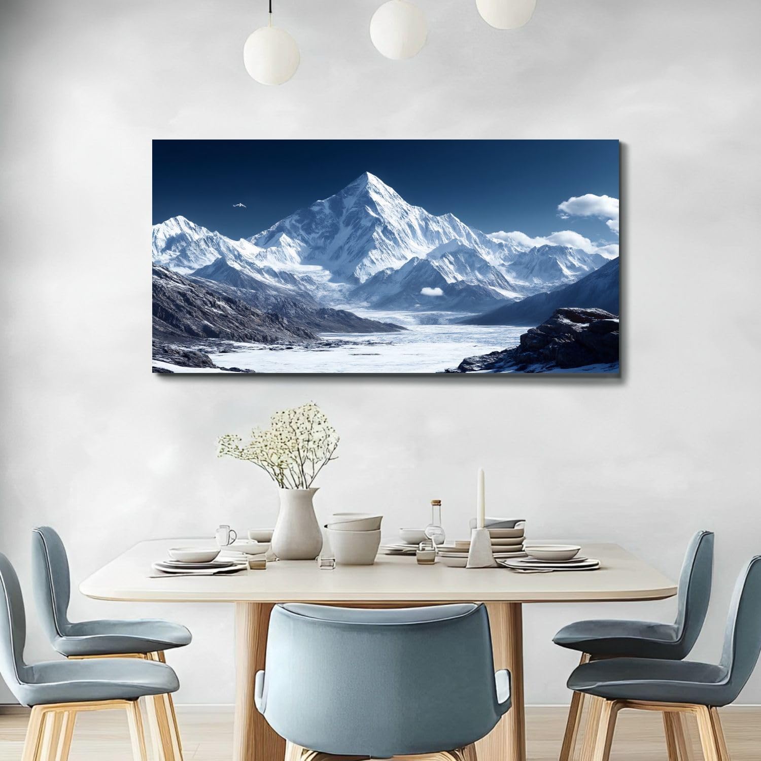 20"x 40" Large Wall Art Himalayas mountain Mt Everest Painting Picture Print on Canvas Wall Art for Living Room Bedroom Modern Home Wall Decor Framed Artwork
