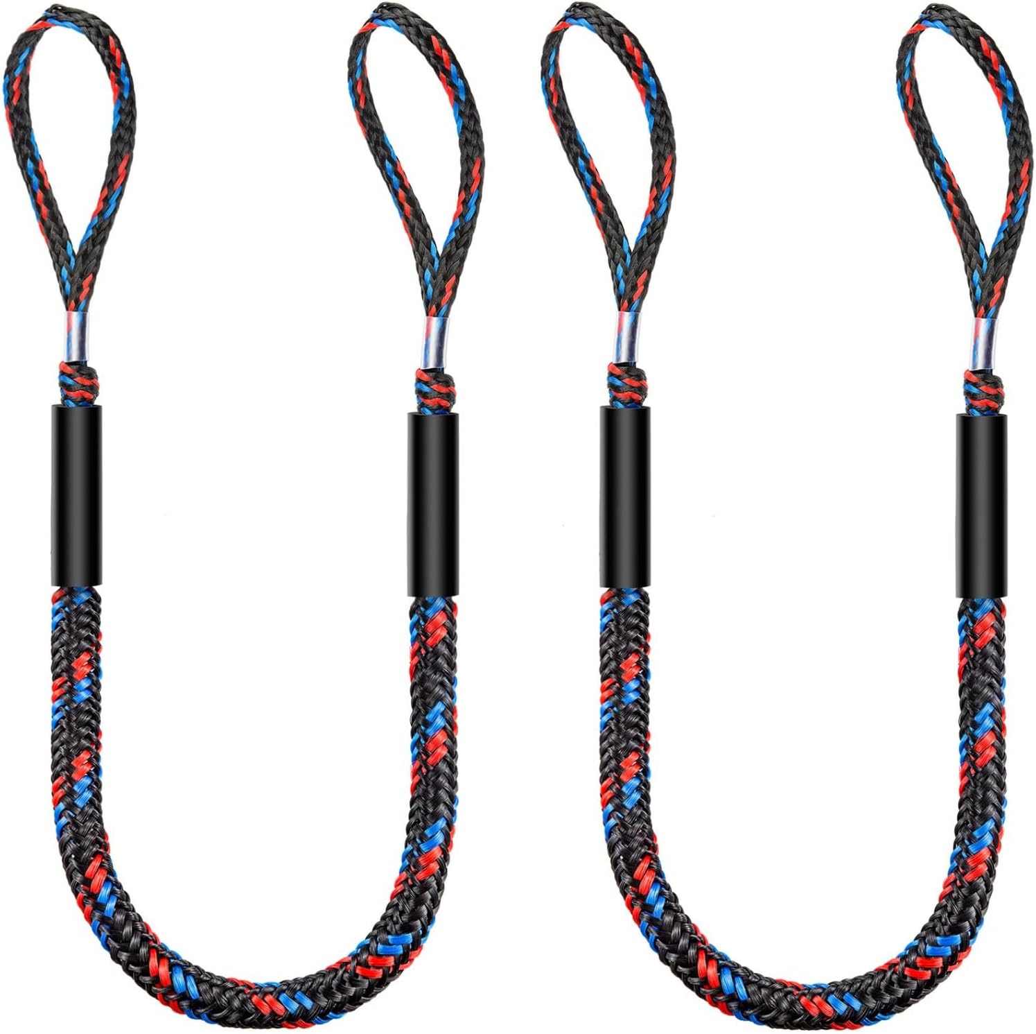 2Pcs Boat Dock Line, Bungee Cords for Boats, Boating Gifts for Men, Boat Accessories, Pontoon Accessories, Perfect for Jet Ski, SeaDoo, Yamaha WaveRunner, Kayak, Pontoon (4 Feet)